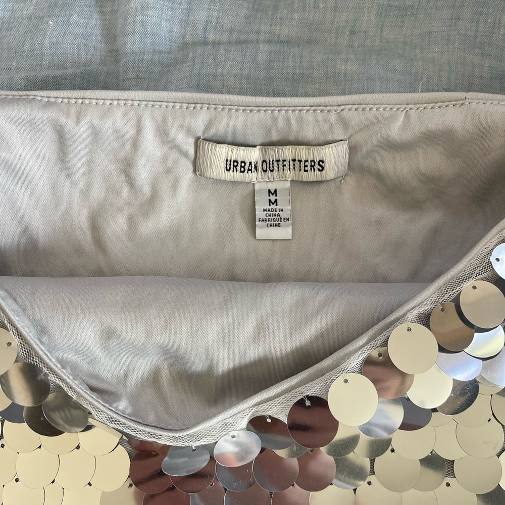 Sequin Mini Skirt - Silver - Picture 2 of 2